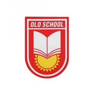 Нашивка PVC/ПВХ с велкро "OLD SCHOOL" размер 65х90 на красном